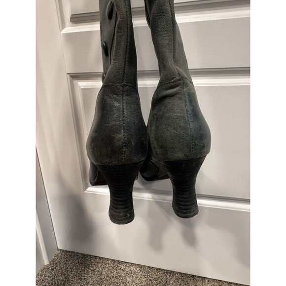 Miz Mooz Ladies Victorian Button Zip Grey Blue Boots Heel 8/8.5 - Picture 4 of 6